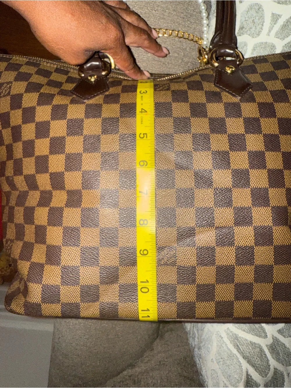 Louis Vuitton Damier Ebene Saleya PM Tote Shoulder Handbag